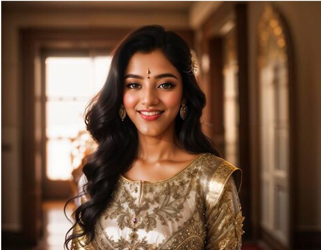 Woman in traditional golden attire